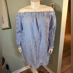 133. GAP Blue & White Striped Off-Shoulder Dress or Tunic